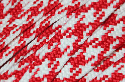 Тесьма(стрічка) шнур плоский поліестер 12мм червоний+білий моток 100м