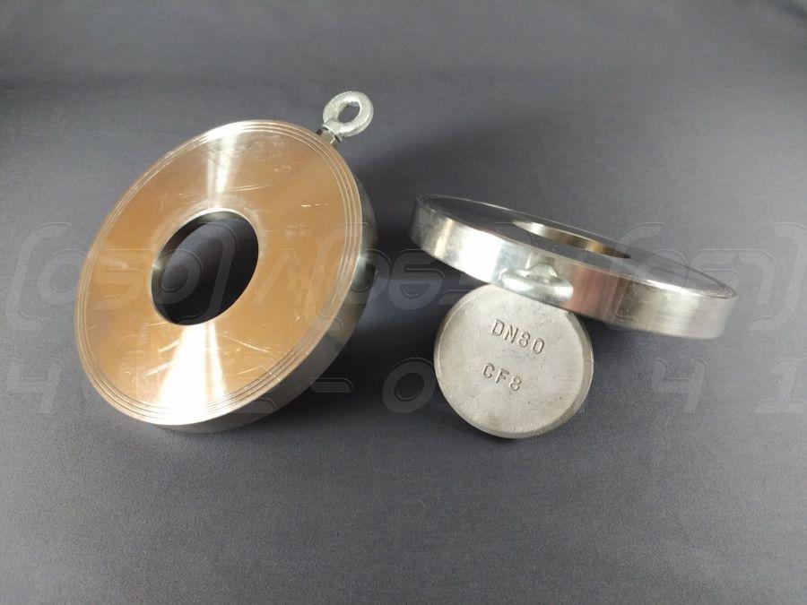 Клапан зворотний міжфланцевий нержавіючий DN80 (3") поворотний, н/ж сталь AISI304 (CF8), Ру16 (PN16), до 300°C, фото 1