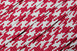 Тесьма(стрічка) шнур плоский поліестер 12мм малиновий+білий моток 100м