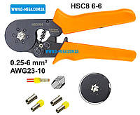 Клещи механические HSC8 6-6 для опрессовки втулочных (трубчатых, гильзовых) наконечников 0.25-6 мм²