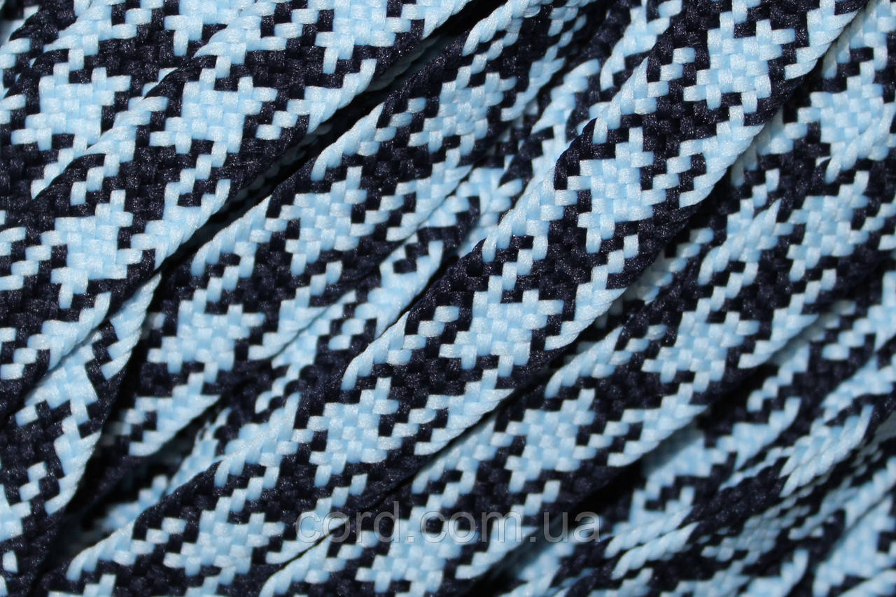 Тесьма(стрічка) шнур плоский поліестер 12мм блакитний+синій моток 100м, фото 1