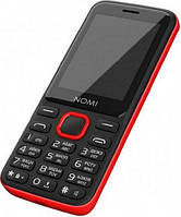Мобильный кнопочный телефон на 2 сим карты с фонариком Nomi i2401 красный