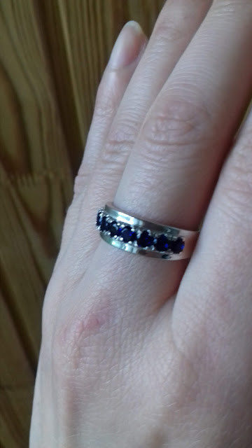 Срібний комплект Чикаго із синіми фіанітами, фото 1