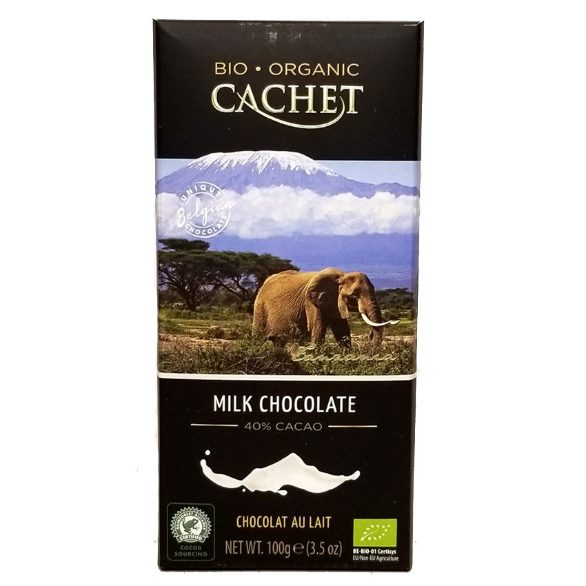 Шоколад молочний Cachet Bio (Кашет Біо) 40 % какао 100 г Бельгія