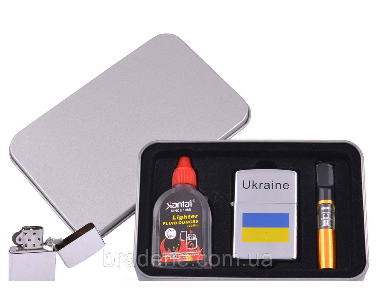 Подарунковий набір Україна 3 в 1 4927 бензинова запальничка та мундштук