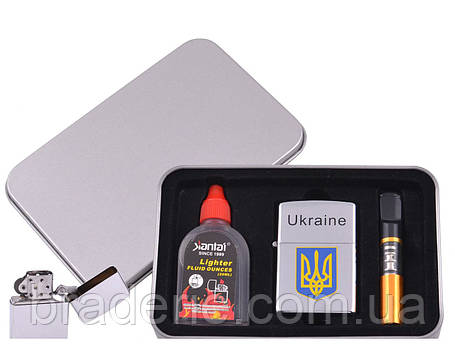Подарунковий набір Україна 3 в 1 4927 бензинова запальничка та мундштук, фото 2
