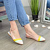 Балетки жіночі шкіряні з загостреним носком і відкритою п'ятою. Колір пудра,м'ята,жовтий, фото 2