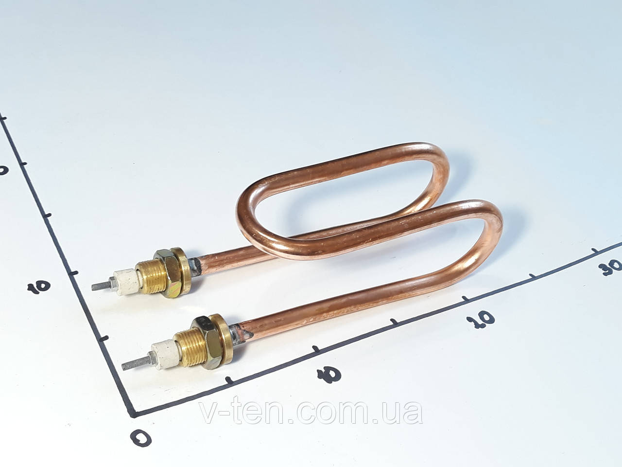 ТЕН мідний 3000W Ø11 (штуцер м18)