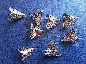 Обіймач для намистин "Олівець" 17 мм 50 шт. темне срібло