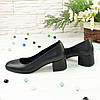Туфлі жіночі на невисоких підборах, колір чорний, фото 7