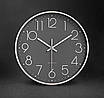 Годинник настінний круглий безшумний кварцовий для вітальні, кухні, зали Losso Premium CW-30 - Сірі, фото 4