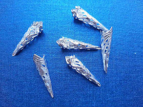 Обіймач для намистин "Когті" 35 мм 50 шт. світле срібло