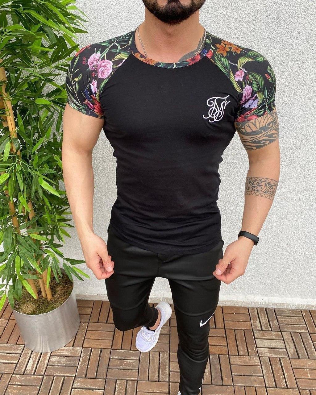 Чоловіча футболка Sik Silk M326 чорна, фото 1