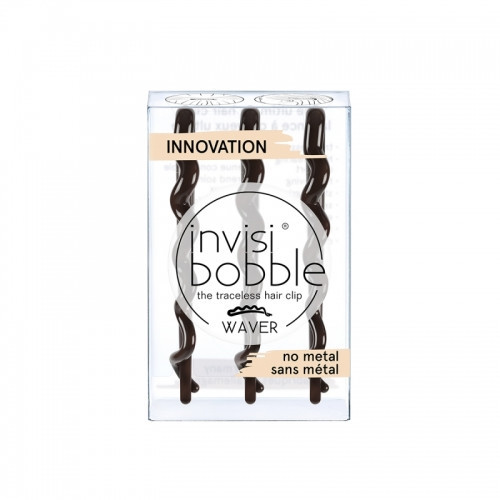 Заколка-невидимка для волос Invisibobble Wawer. Оригинал. В коричневом цвете. Набор