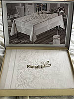 Скатерть Monalife Krem 160-220 см полиэстер кремовая