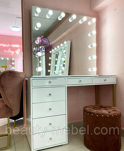 Купить Гримерный стол для визажиста с высоким зеркалом со столешницей ...