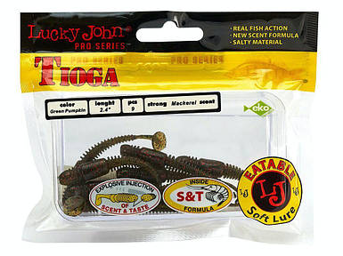 Силікон Lucky John Tioga 2.4"/6.1 см PA03 Green Pumpkin