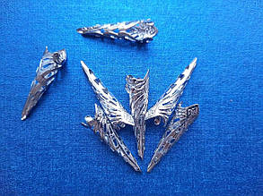 Обіймач для намистин "Когті" 35 мм 50 шт. темне срібло