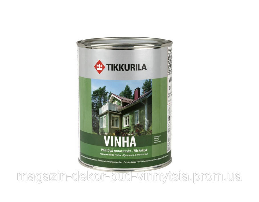 Фарба антисептик TIKKURILA VINHA для дерев'яних фасадів,VA-Біла, 0,9л - фото 2 - id-p1196445340