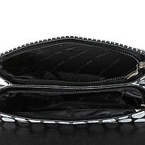 Шкіряна жіноча сумка чорна в горошок Assa 1078-5, фото 3