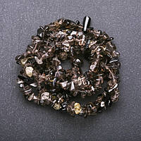 Бусины натуральный камень Раухтопаз на нитке крошка d-4-6мм(+-) L-85см