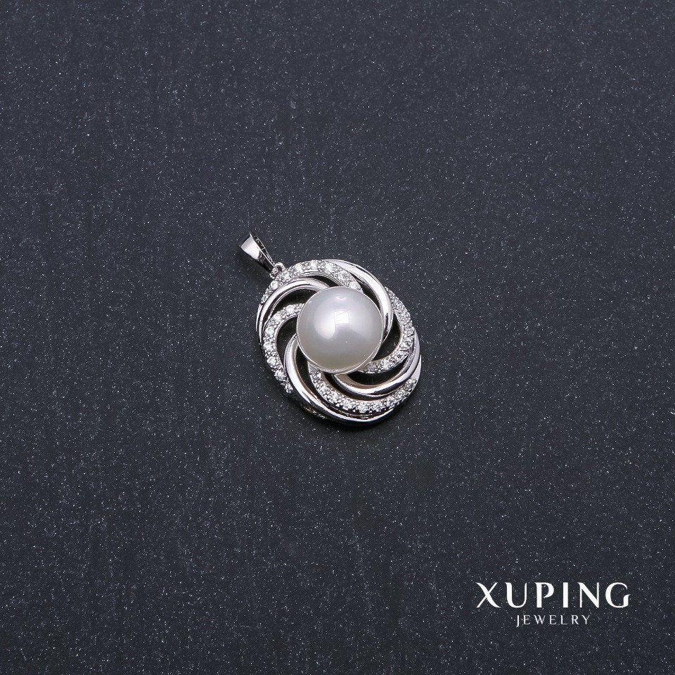 Кулон Xuping з перлами "Майорка" 23х19х32мм родій 18к
