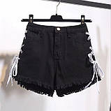 Шорти джинсові жіночі чорні, фото 2