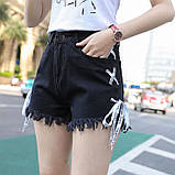 Шорти джинсові жіночі чорні, фото 4
