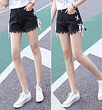 Шорти джинсові жіночі чорні, фото 5