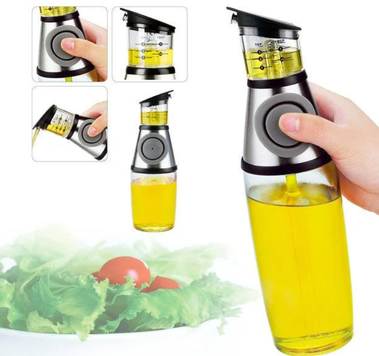Пляшка для олії та оцту з дозатором Press Measure Oil Dispenser