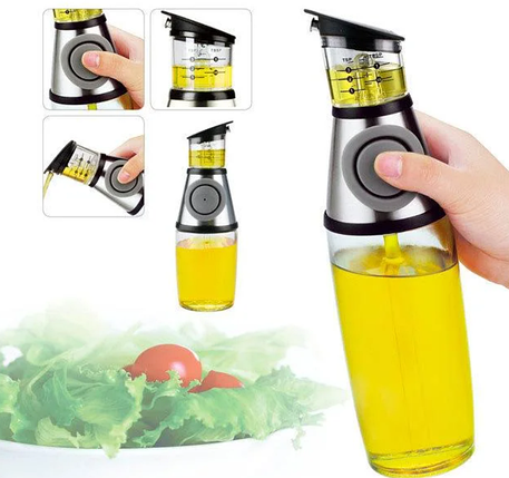 Пляшка для олії та оцту з дозатором Press Measure Oil Dispenser, фото 1