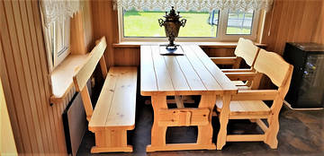 Дерев'яні меблі для лазні з масиву дерева