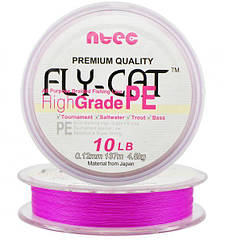 Шнур плетений NTEC Fly Cat PINK (рожевий) 137 m 0,08 mm — 1,8 kg