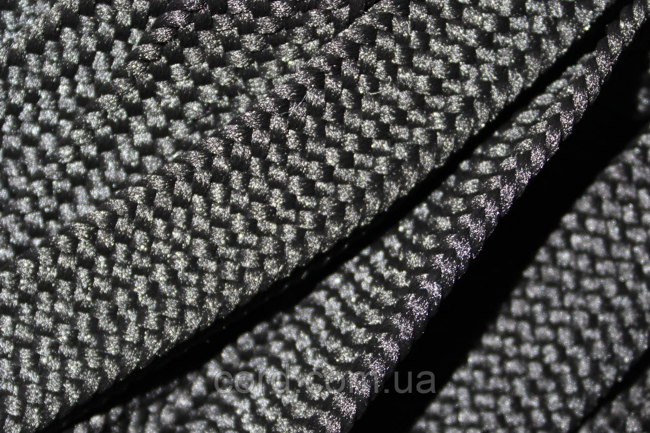 Тесьма(стрічка) шнур плоский поліестер 12мм чорний моток 100м, фото 1