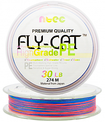 Шнур плетений NTEC Fly Cat Multicolor 274 m 0,12 mm — 4,5kg