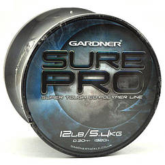 Коропова волосінь Gardner SURE PRO — BLACK 0.30 mm — 1320m — 5.45kg — 12lb