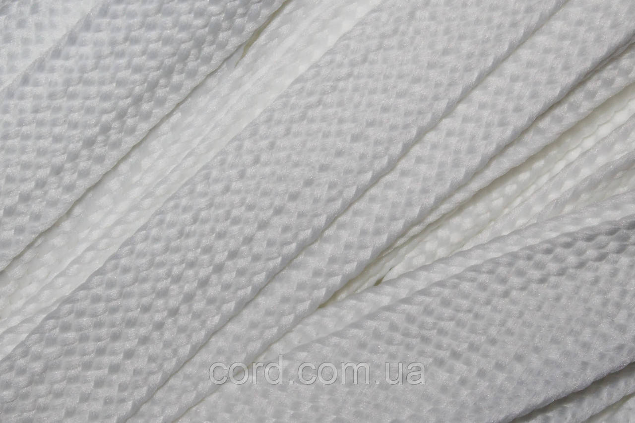 Тесьма(стрічка) шнур плоский поліестер 20мм білий моток 50м, фото 1