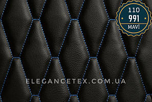 Прошитий шкірозамінник для автомобілів дубльований поролоном і синтепоном. «Ромб».Турецького виробництва.