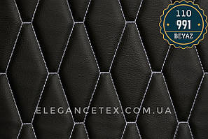 Прошитий шкірозамінник для автомобілів дубльований поролоном і синтепоном. «Ромб».Турецького виробництва.