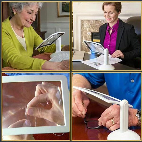Настільна лупа з LED підсвічуванням - Brighter Viewer Hands-Free Magnifier 3X