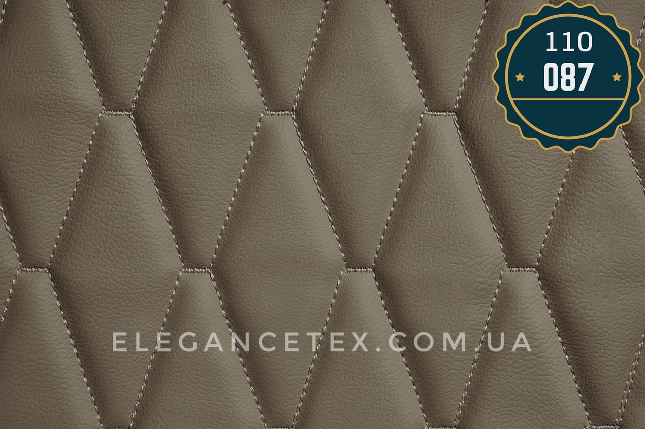 Прошитий шкірозамінник для автомобілів дубльований поролоном і синтепоном. «Ромб».Турецького виробництва., фото 1