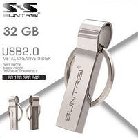 Suntrsi USB флешка накопитель 32GB брелок Metal Flash Drive Key Ring High Speed Silver