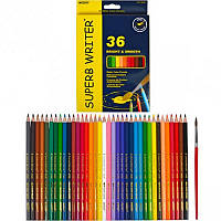 Олівці кольорові акварельні Marco Super Writer 36 кольорів (4)