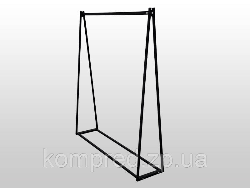 Стойка для одягу посилена чорна 1500*400*1700 Kompred OL014/2