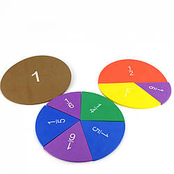 Набір "Частини цілого на крузі. Прості дроби" на магнітах