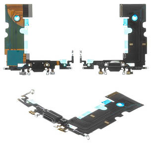 Шлейф для iPhone 8, коннектора зарядки, чорний