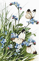 Набор для вышивания нитками LETISTITCH Butterflies and bluebird flowers (LETI 939)
