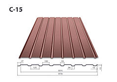 Профнактил ПС 15 • RAL 8017 • Matt • 0,5 mm • ARSELOR MITTAL • Польща •