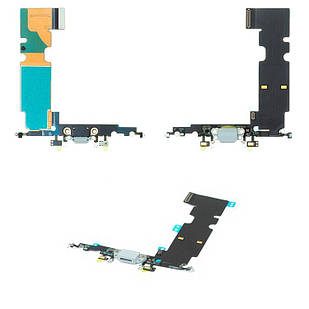 Шлейф для iPhone 8 Plus, коннектора зарядки, білий, Original