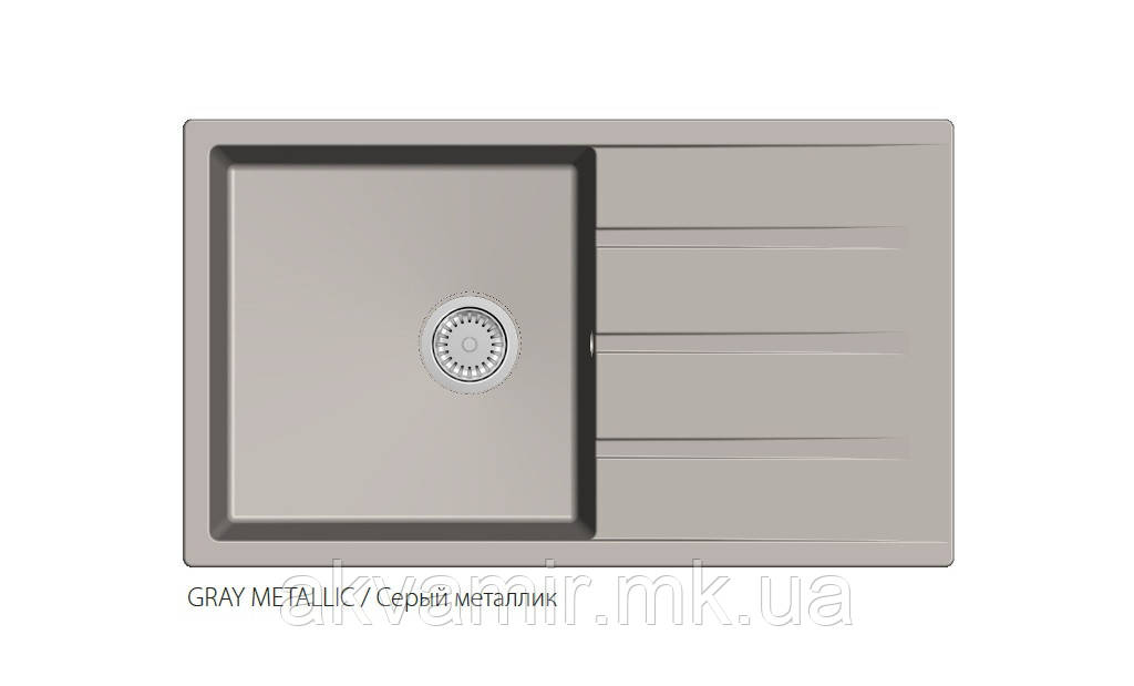 Мийка Fabiano Classic 86x50XL сірий металік (GREY METALLIC), фото 1